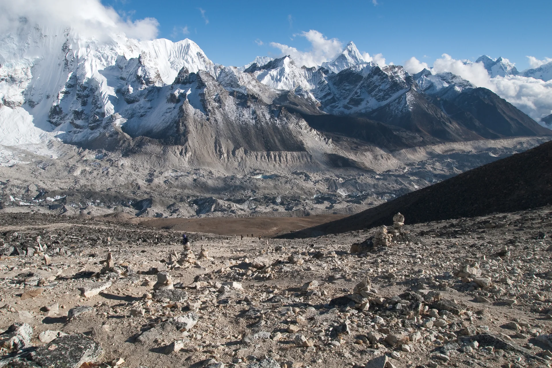 Khumbu Glacier and surrounding peaks seen from Kala Patthar